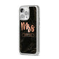 Personalised Rose Gold Mrs Surname Marble iPhone 14 Pro Max Glitter Tough Case Silver Angled Image