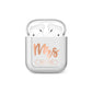 Personalised Rose Gold Mrs Surname On Grey AirPods Case