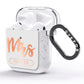 Personalised Rose Gold Mrs Surname On Grey AirPods Glitter Case Side Image