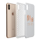 Personalised Rose Gold Mrs Surname On Grey Apple iPhone Xs Max 3D Tough Case Expanded View