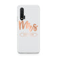 Personalised Rose Gold Mrs Surname On Grey Huawei Nova 6 Phone Case