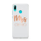 Personalised Rose Gold Mrs Surname On Grey Huawei P Smart 2019 Case
