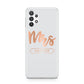 Personalised Rose Gold Mrs Surname On Grey Samsung A32 5G Case