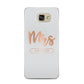Personalised Rose Gold Mrs Surname On Grey Samsung Galaxy A5 2016 Case on gold phone
