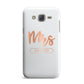 Personalised Rose Gold Mrs Surname On Grey Samsung Galaxy J7 Case