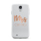 Personalised Rose Gold Mrs Surname On Grey Samsung Galaxy S4 Case
