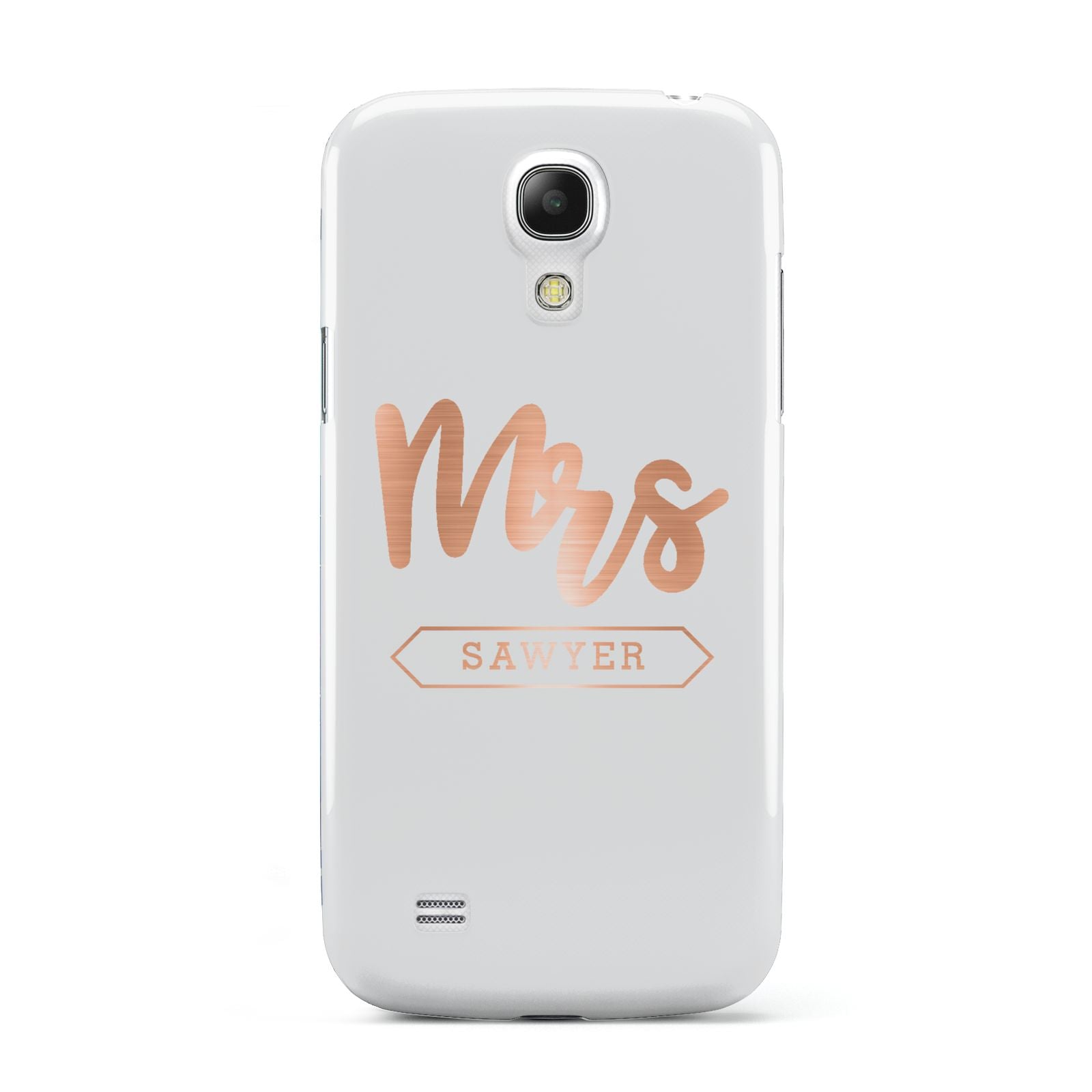 Personalised Rose Gold Mrs Surname On Grey Samsung Galaxy S4 Mini Case