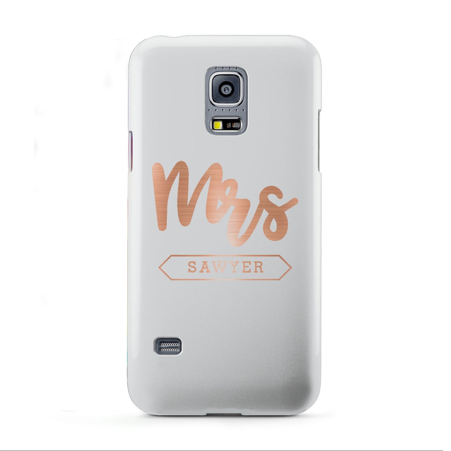 Personalised Rose Gold Mrs Surname On Grey Samsung Galaxy S5 Mini Case