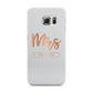 Personalised Rose Gold Mrs Surname On Grey Samsung Galaxy S6 Edge Case