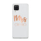 Personalised Rose Gold Mrs Surname On Grey Samsung M12 Case