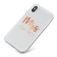 Personalised Rose Gold Mrs Surname On Grey iPhone X Bumper Case on Silver iPhone