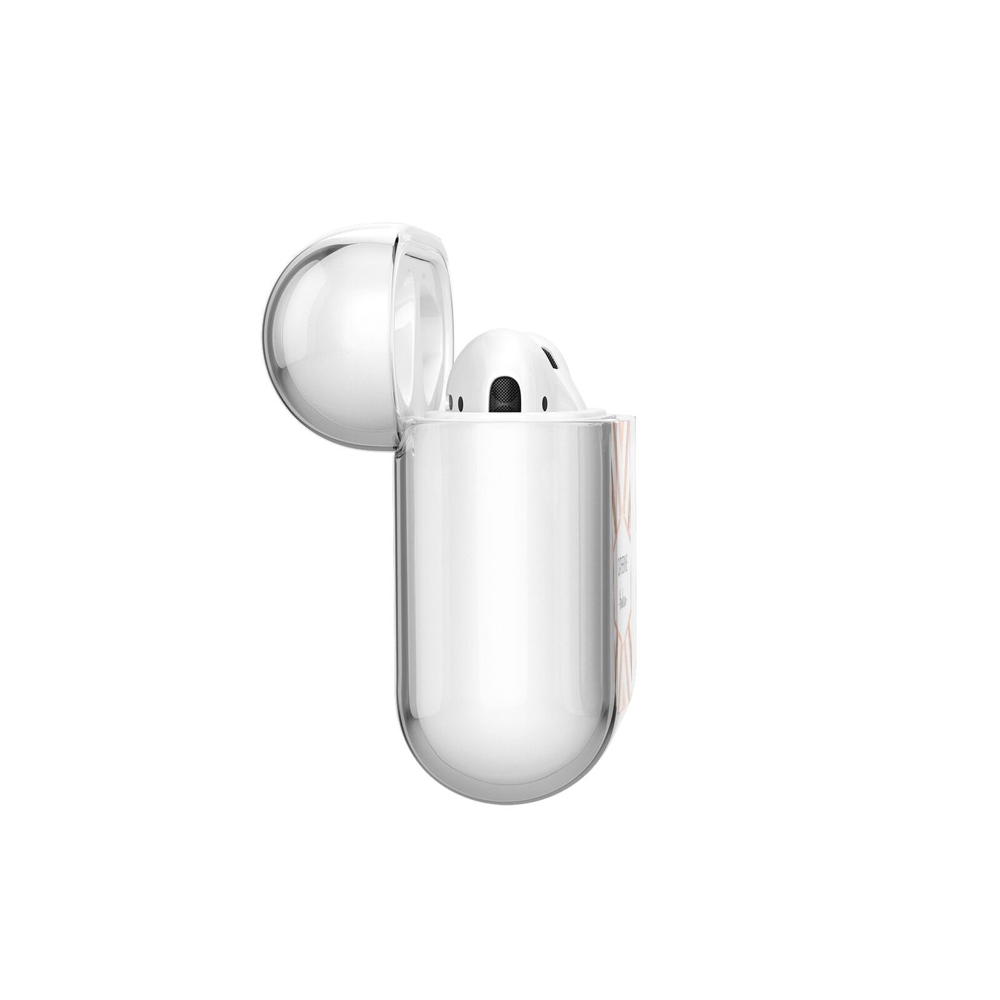 Personalised Rose Gold Name Or Initials Custom AirPods Case Side Angle