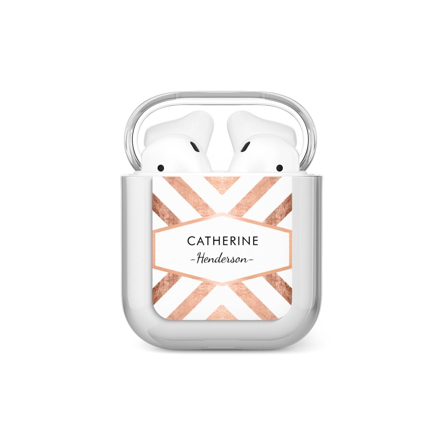 Personalised Rose Gold Name Or Initials Custom AirPods Case