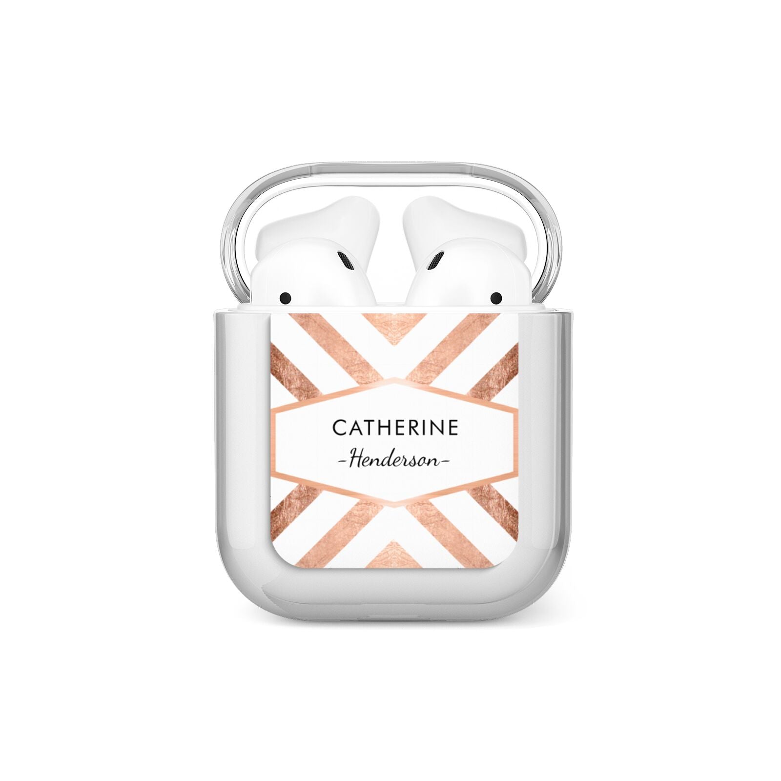 Personalised Rose Gold Name Or Initials Custom AirPods Case
