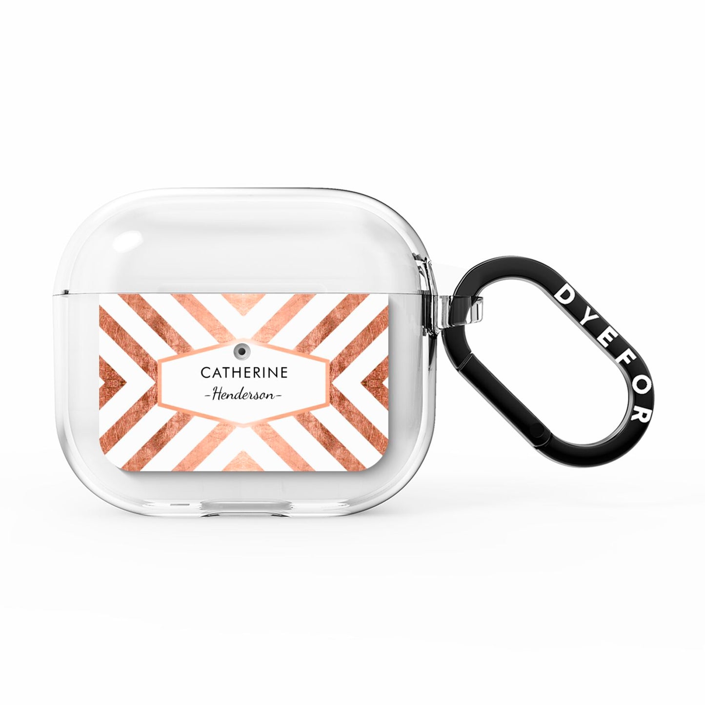 Personalised Rose Gold Name Or Initials Custom AirPods Clear Case 3rd Gen