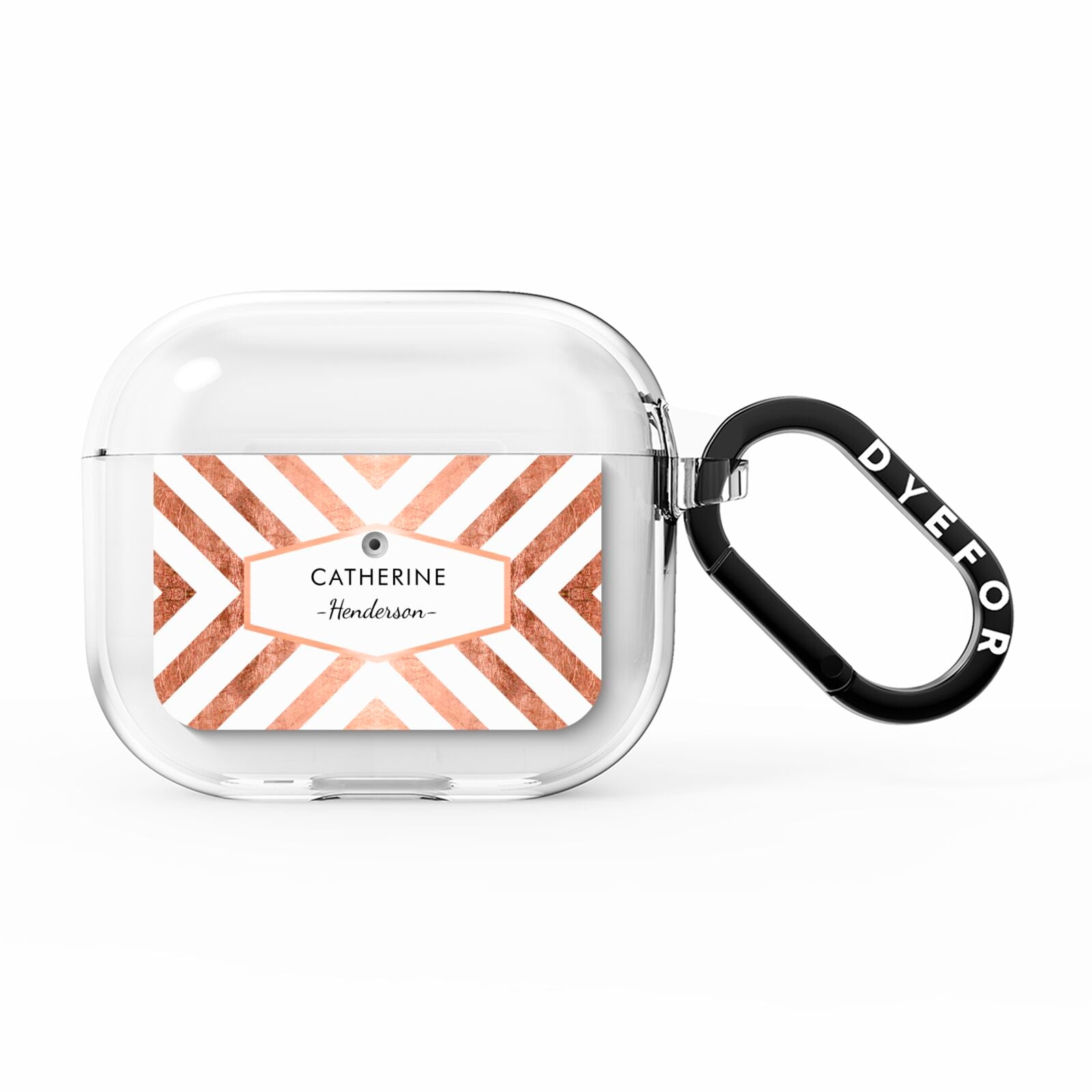 Personalised Rose Gold Name Or Initials Custom AirPods Clear Case 3rd Gen