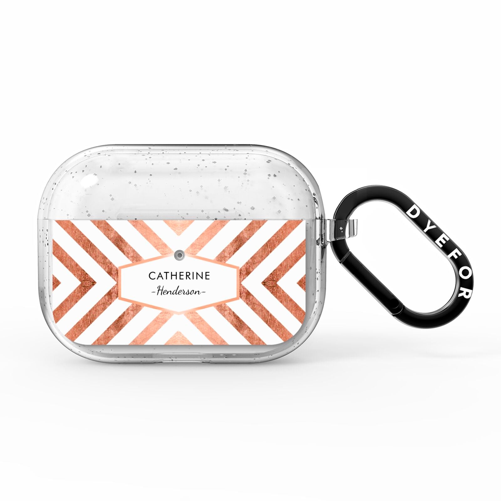 Personalised Rose Gold Name Or Initials Custom AirPods Pro Glitter Case