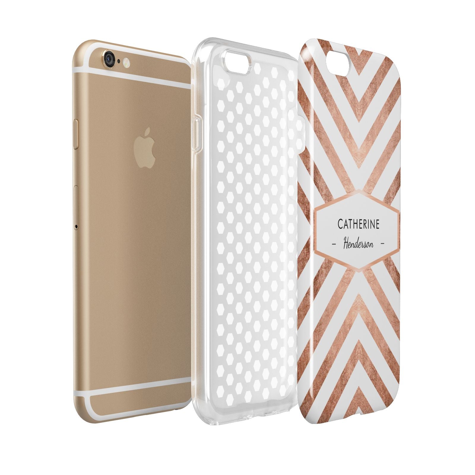 Personalised Rose Gold Name Or Initials Custom Apple iPhone 6 3D Tough Case Expanded view