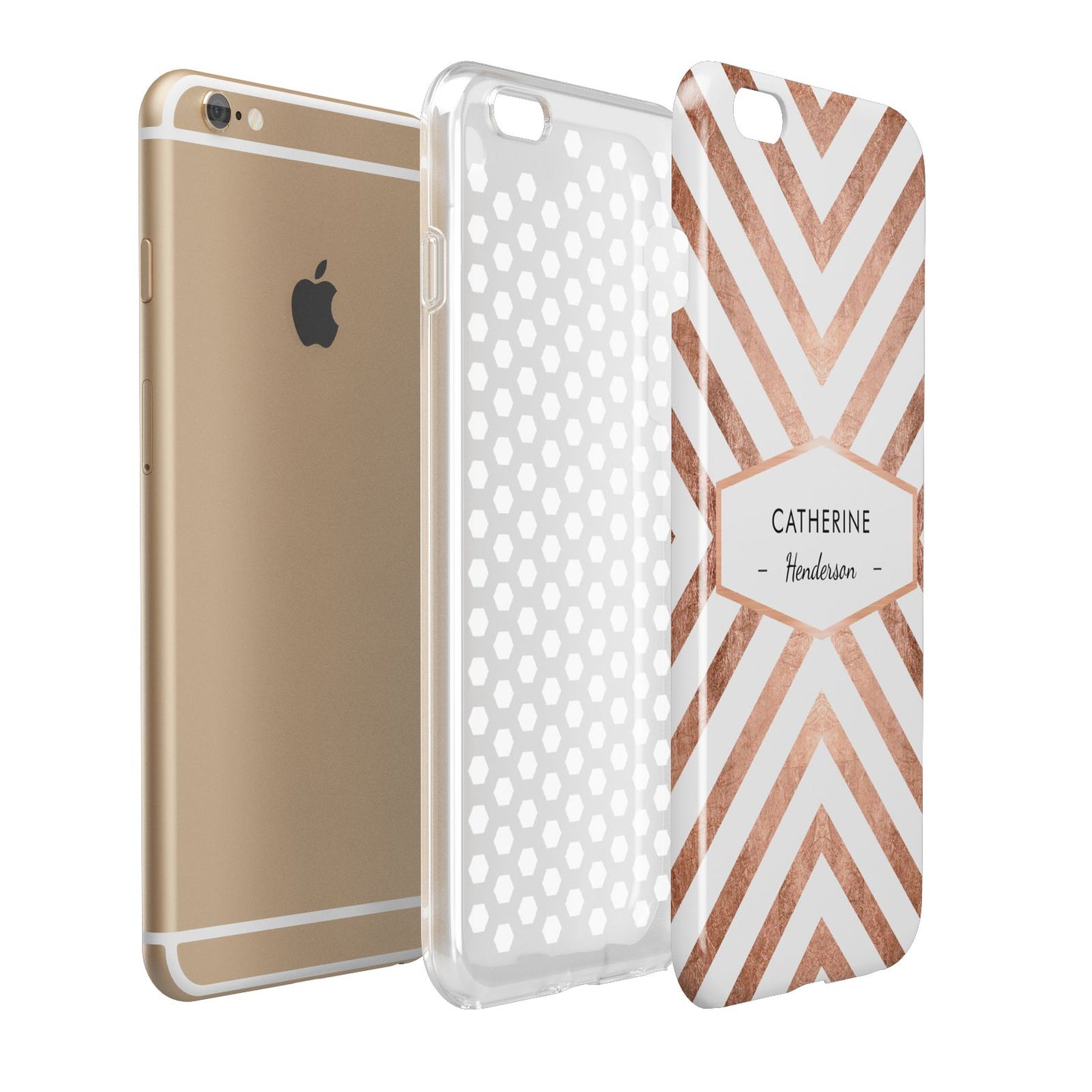 Personalised Rose Gold Name Or Initials Custom Apple iPhone 6 Plus 3D Tough Case