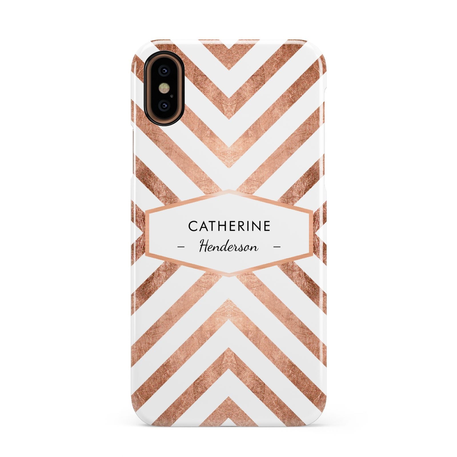 Personalised Rose Gold Name Or Initials Custom Apple iPhone XS 3D Snap Case