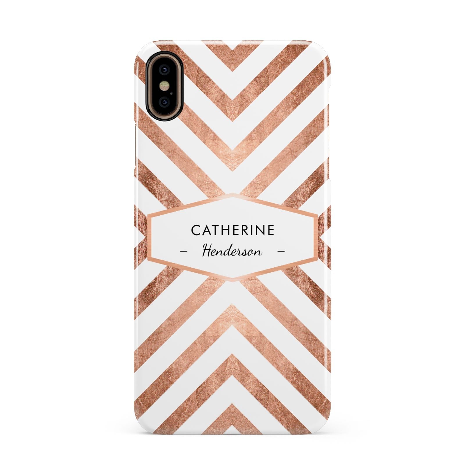 Personalised Rose Gold Name Or Initials Custom Apple iPhone Xs Max 3D Snap Case