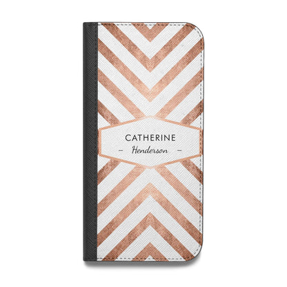 Personalised Rose Gold Name Or Initials Custom Vegan Leather Flip Samsung Case