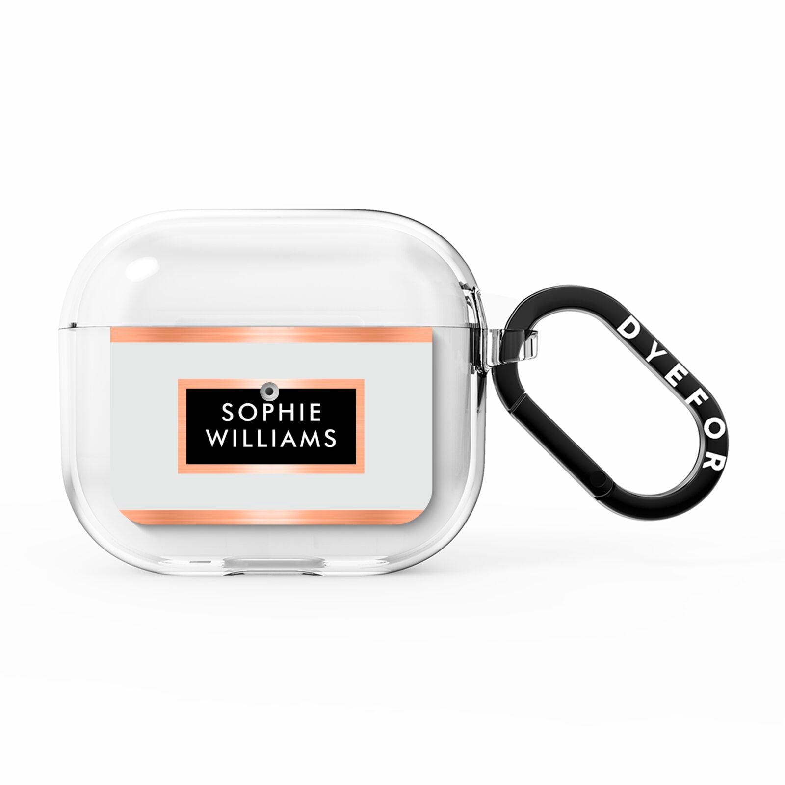 Personalised Rose Gold Name Text Initials AirPods Clear Case 3rd Gen