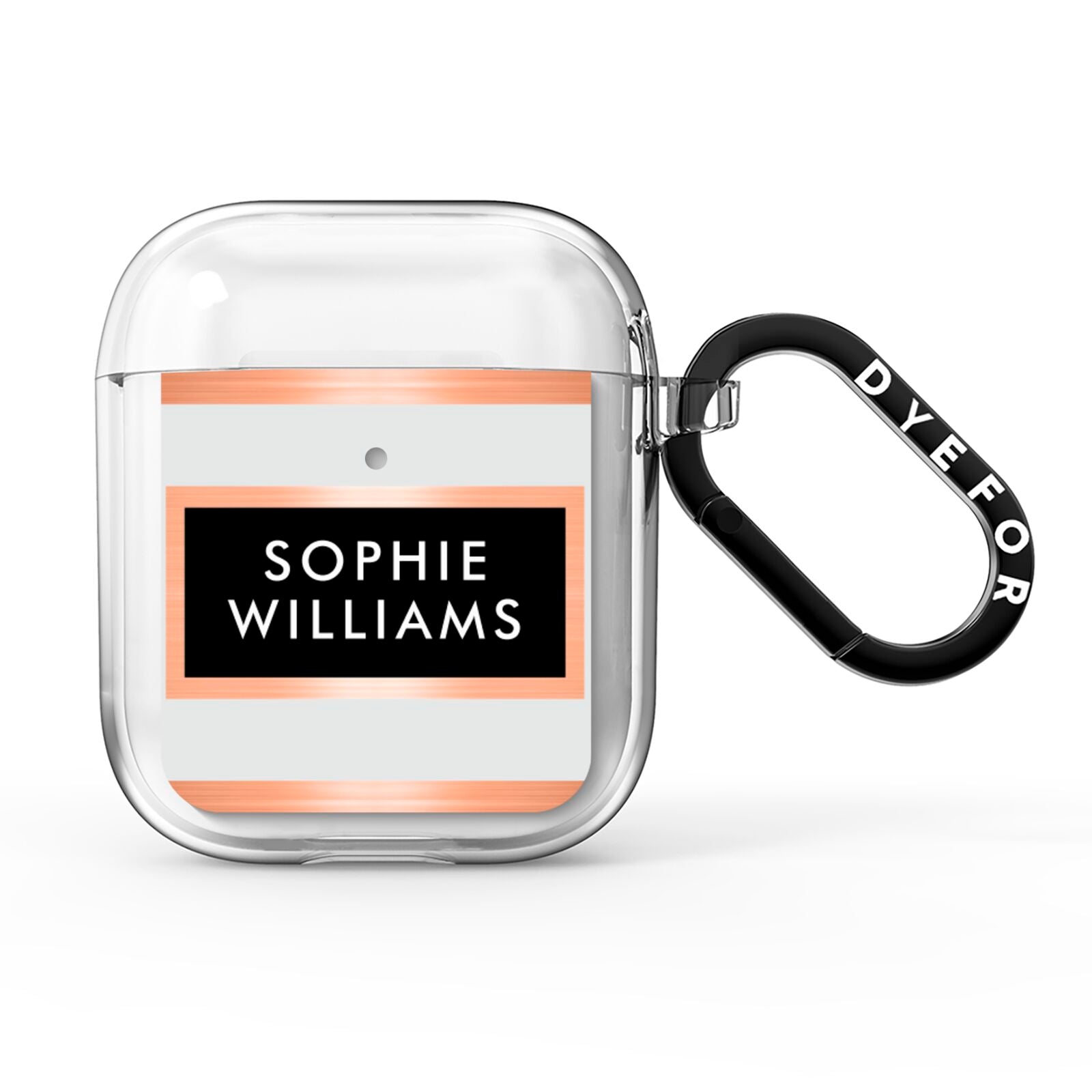 Personalised Rose Gold Name Text Initials AirPods Clear Case