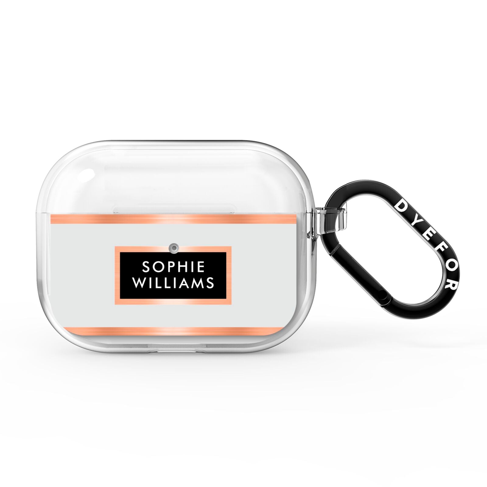 Personalised Rose Gold Name Text Initials AirPods Pro Clear Case