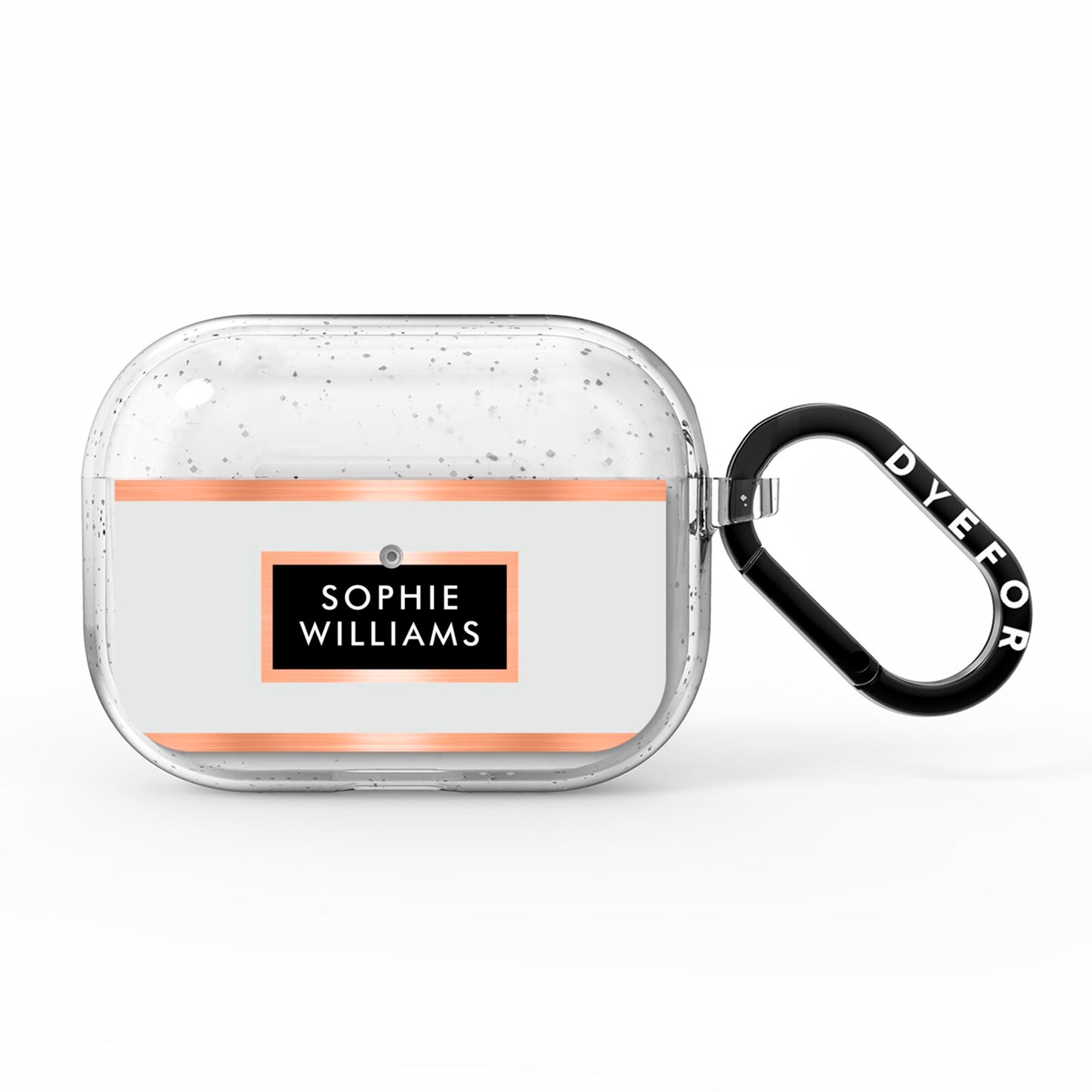 Personalised Rose Gold Name Text Initials AirPods Pro Glitter Case