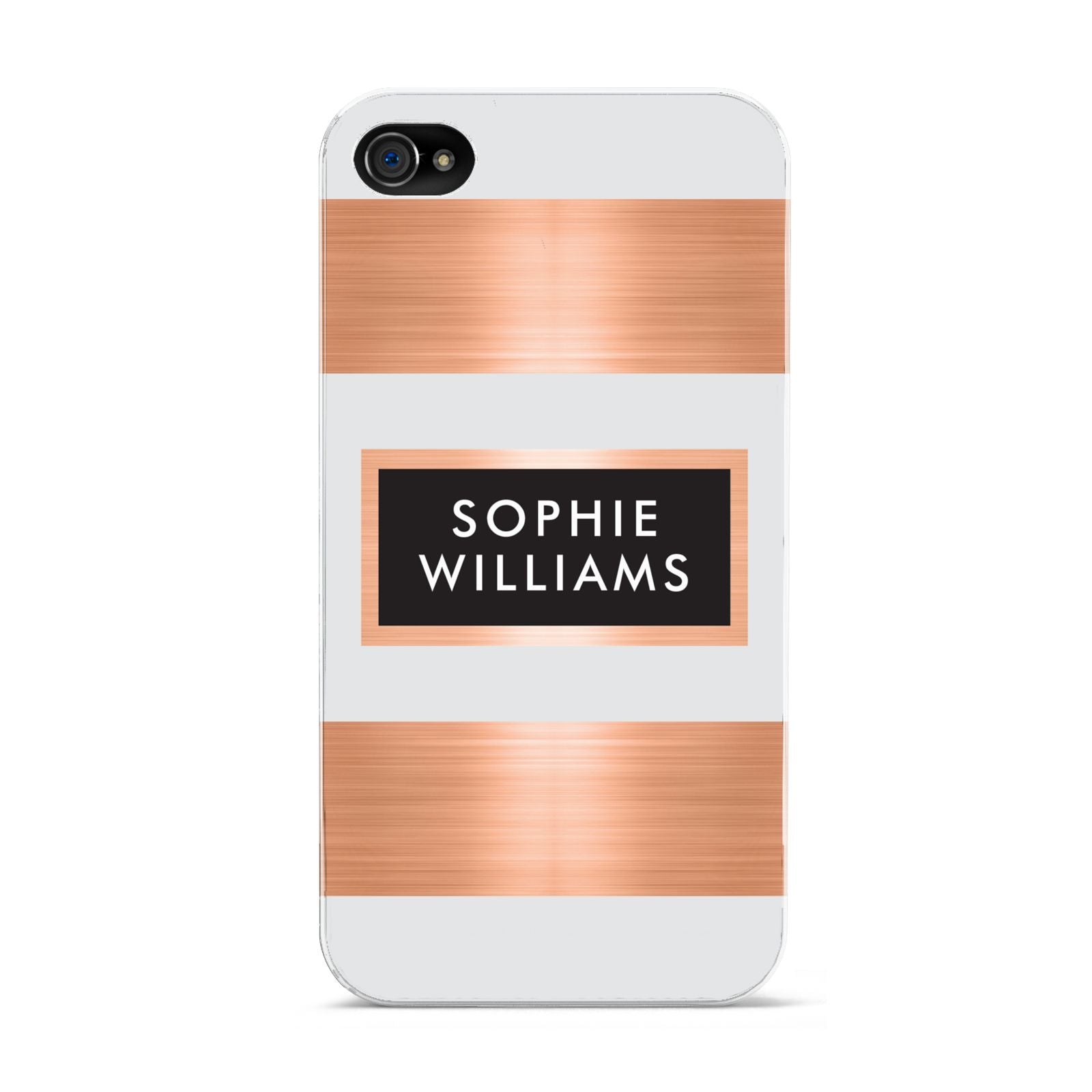 Personalised Rose Gold Name Text Initials Apple iPhone 4s Case