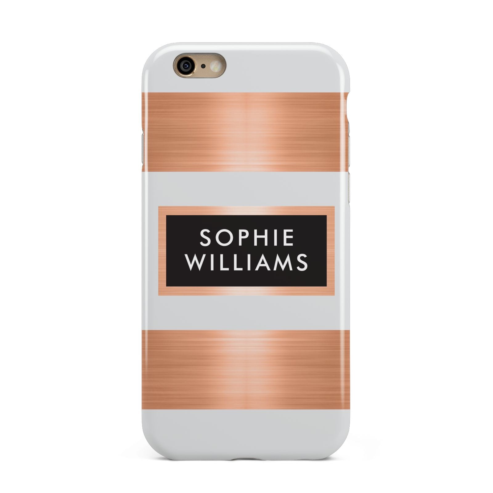Personalised Rose Gold Name Text Initials Apple iPhone 6 3D Tough Case