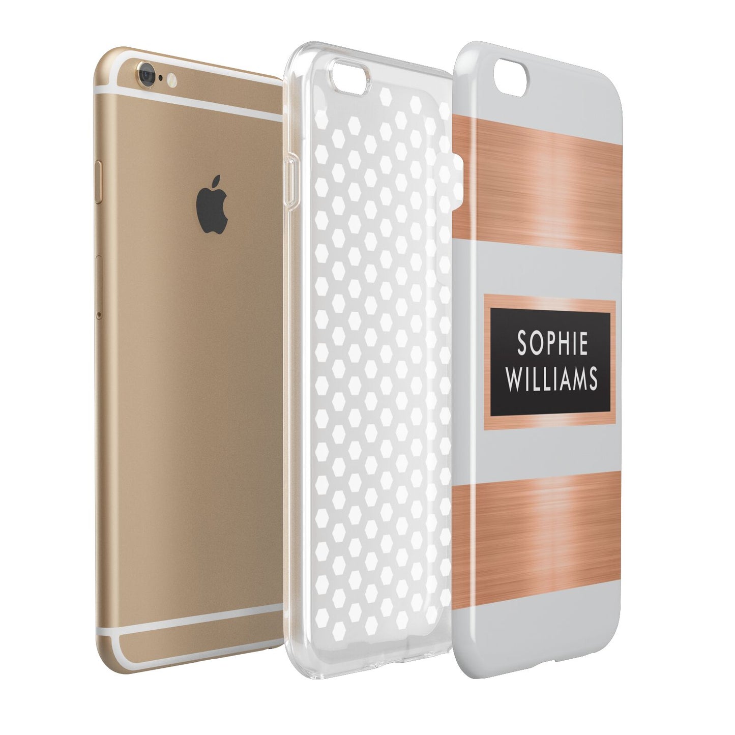 Personalised Rose Gold Name Text Initials Apple iPhone 6 Plus 3D Tough Case Expand Detail Image