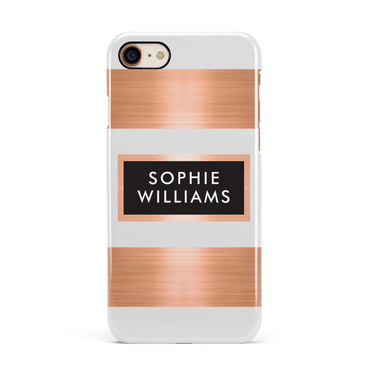 Personalised Rose Gold Name Text Initials Apple iPhone 7 8 3D Snap Case
