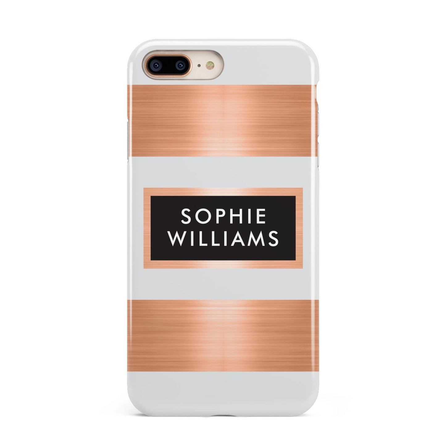 Personalised Rose Gold Name Text Initials Apple iPhone 7 8 Plus 3D Tough Case