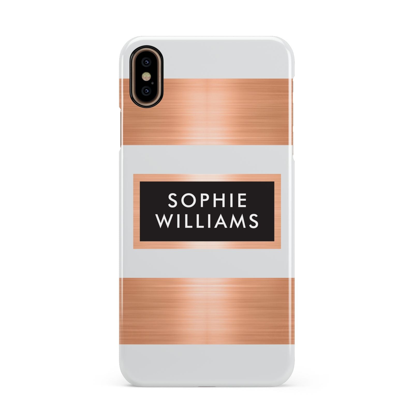 Personalised Rose Gold Name Text Initials Apple iPhone Xs Max 3D Snap Case