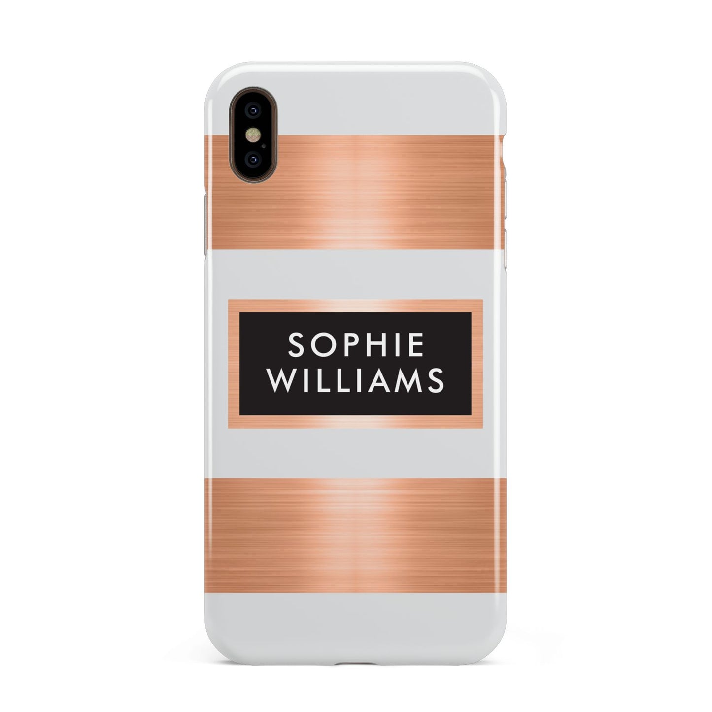 Personalised Rose Gold Name Text Initials Apple iPhone Xs Max 3D Tough Case