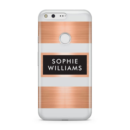 Personalised Rose Gold Name Text Initials Google Pixel Case
