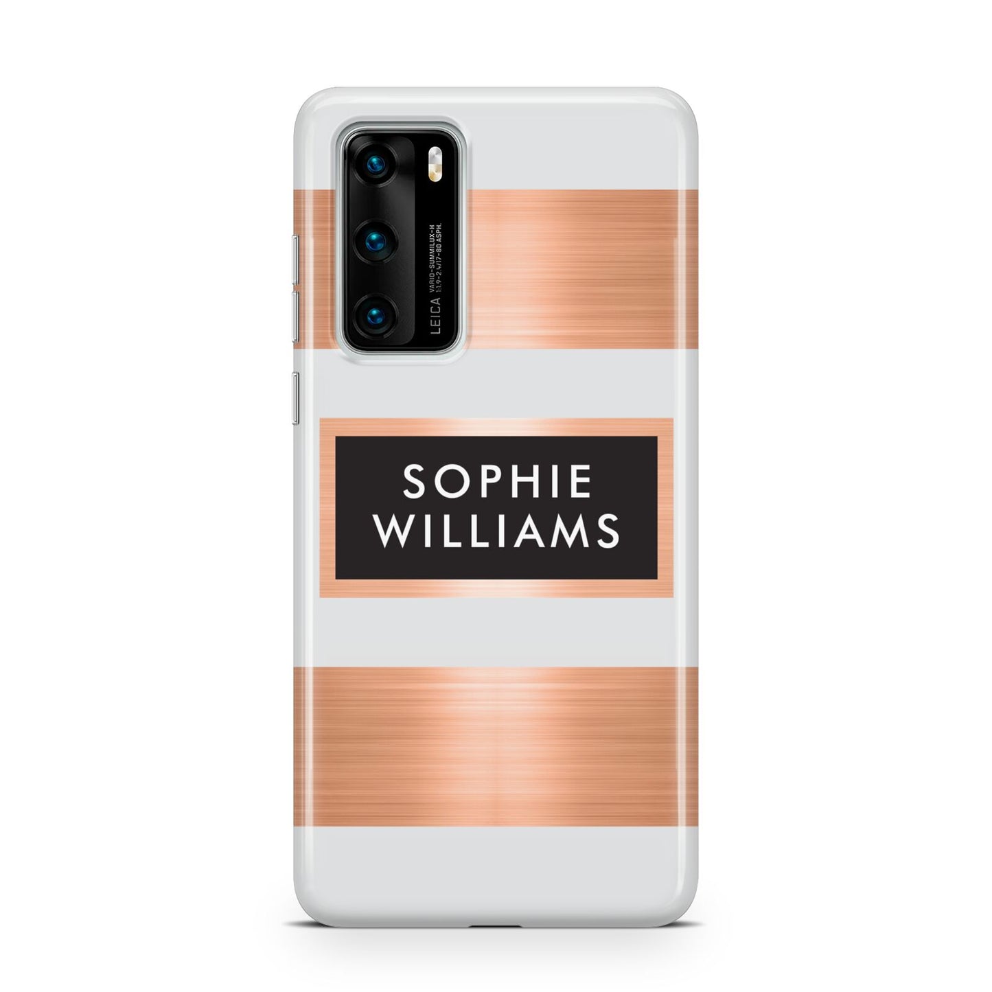 Personalised Rose Gold Name Text Initials Huawei P40 Phone Case