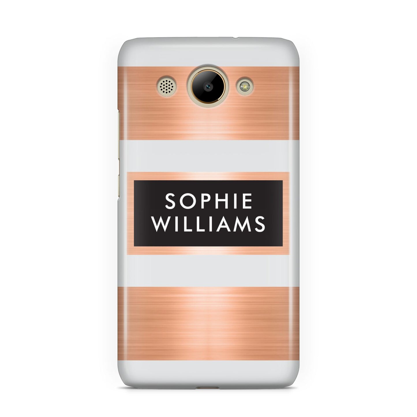 Personalised Rose Gold Name Text Initials Huawei Y3 2017