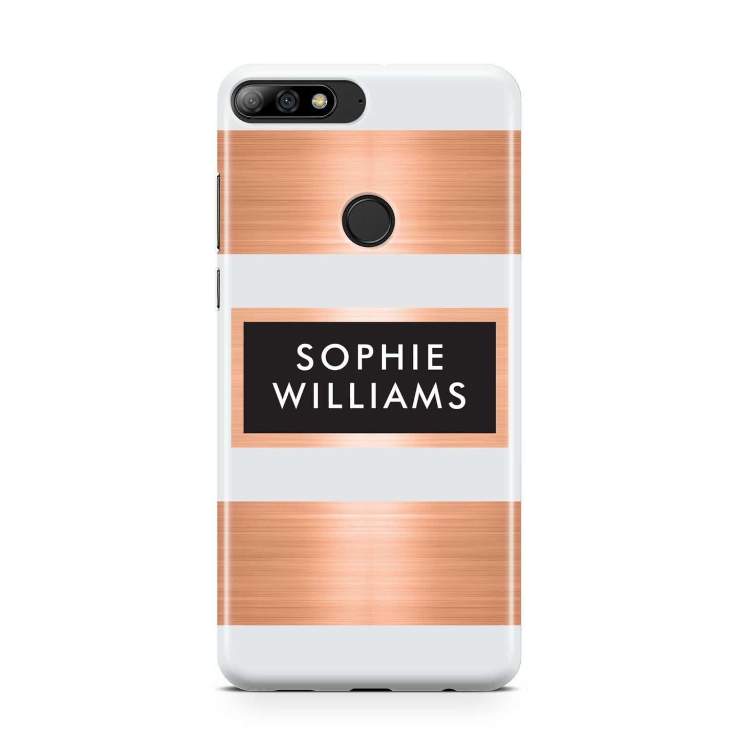 Personalised Rose Gold Name Text Initials Huawei Y7 2018