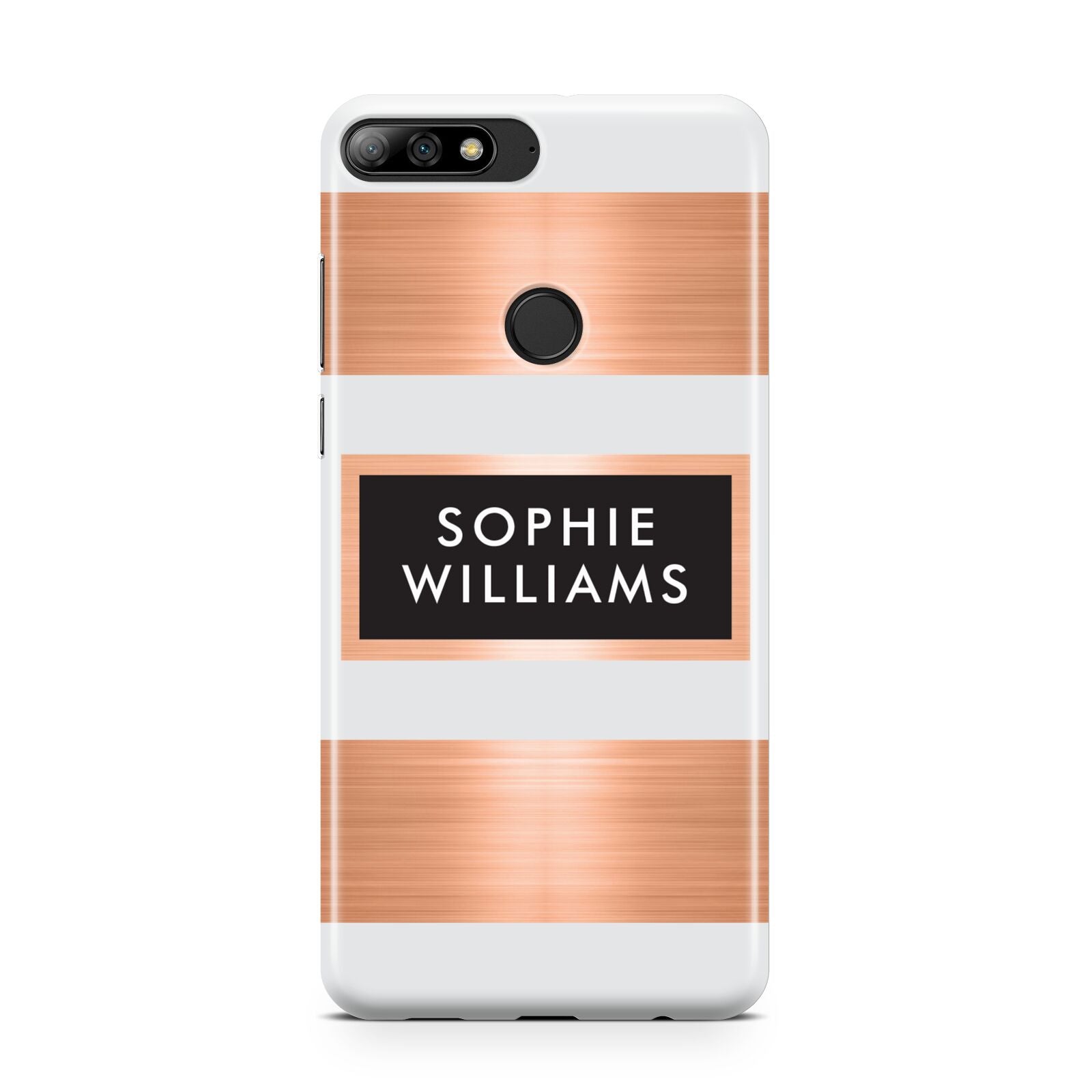 Personalised Rose Gold Name Text Initials Huawei Y7 2018