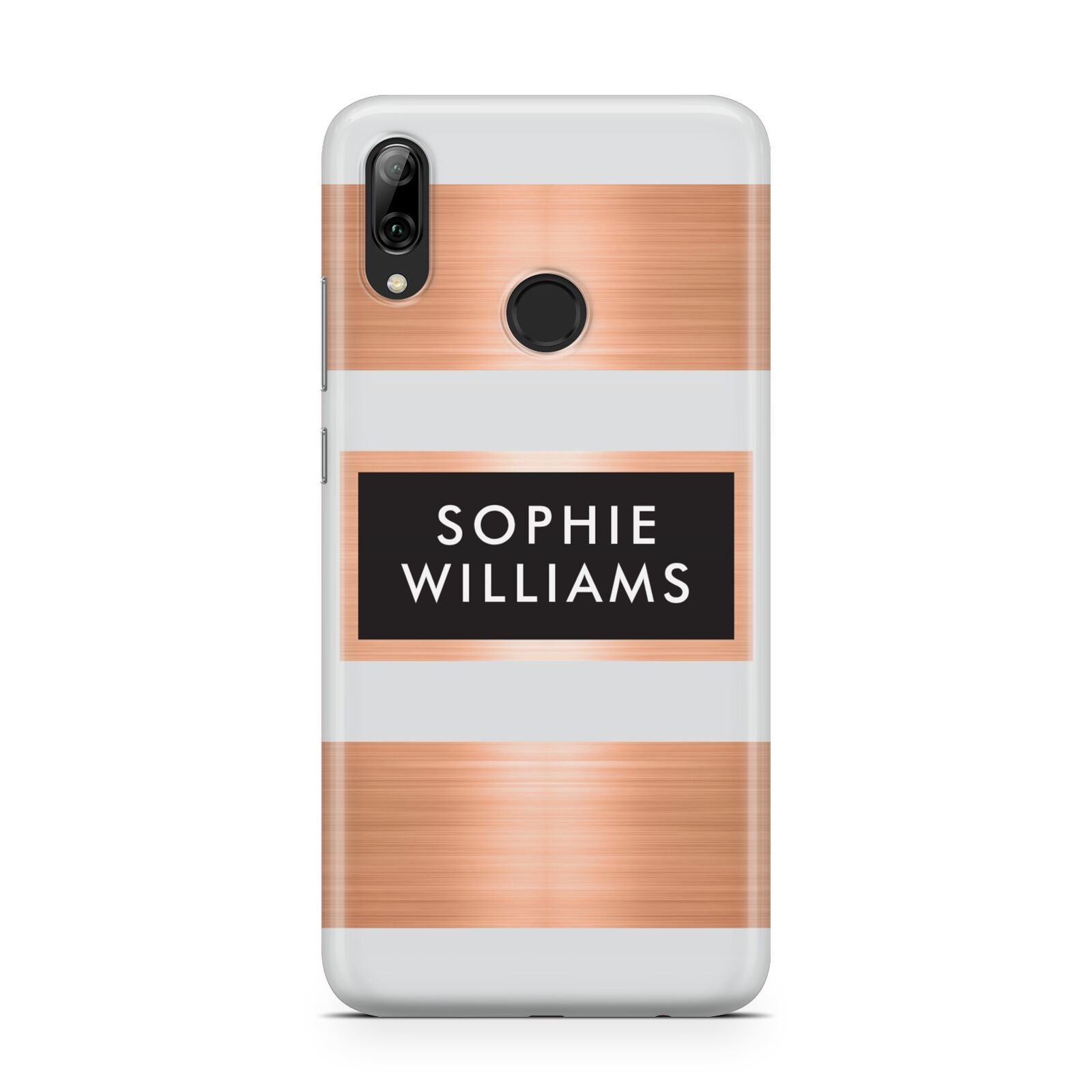 Personalised Rose Gold Name Text Initials Huawei Y7 2019