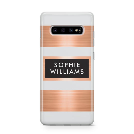 Personalised Rose Gold Name Text Initials Protective Samsung Galaxy Case