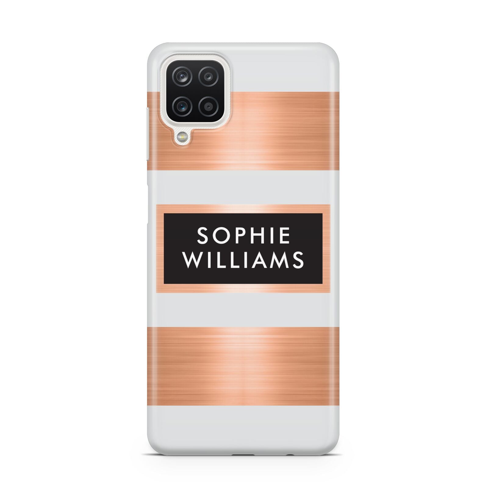 Personalised Rose Gold Name Text Initials Samsung A12 Case