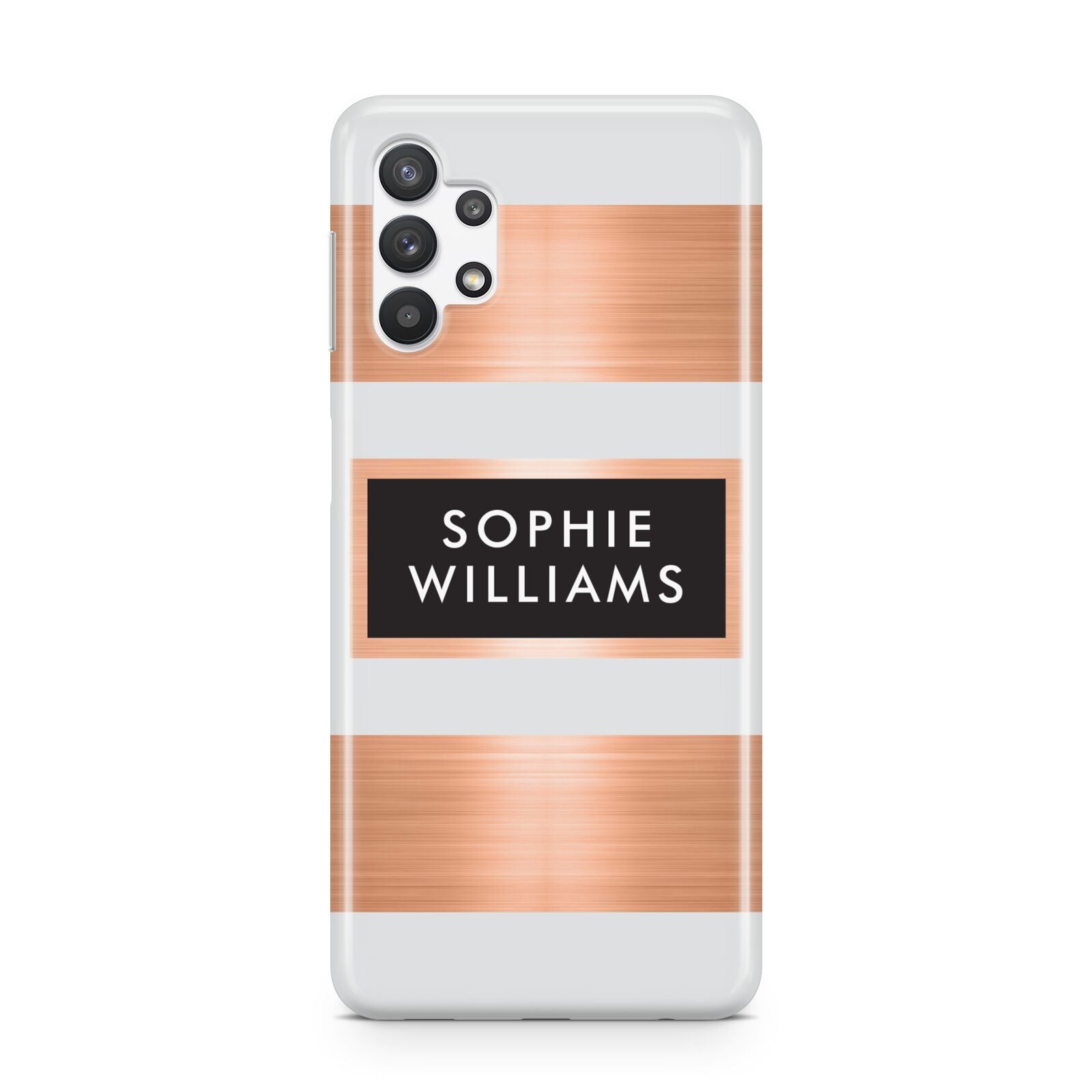 Personalised Rose Gold Name Text Initials Samsung A32 5G Case