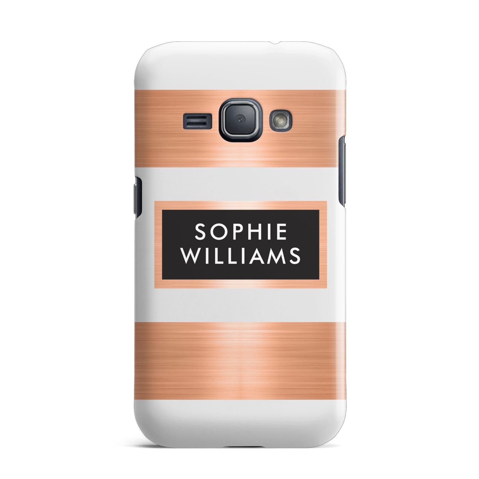 Personalised Rose Gold Name Text Initials Samsung Galaxy J1 2016 Case