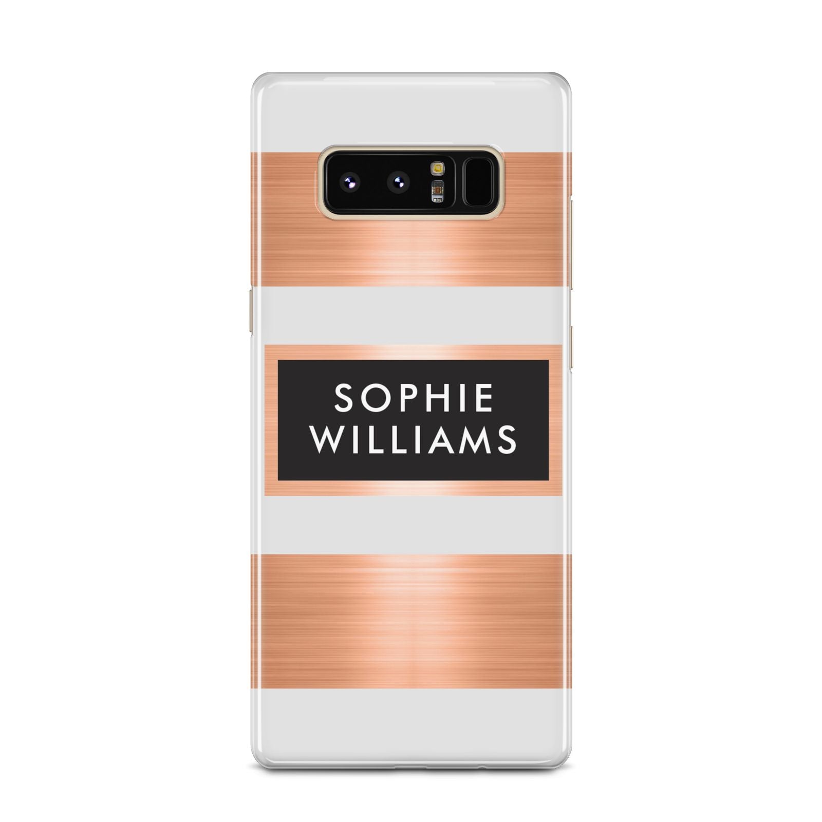 Personalised Rose Gold Name Text Initials Samsung Galaxy Note 8 Case