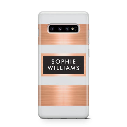 Personalised Rose Gold Name Text Initials Samsung Galaxy S10 Case