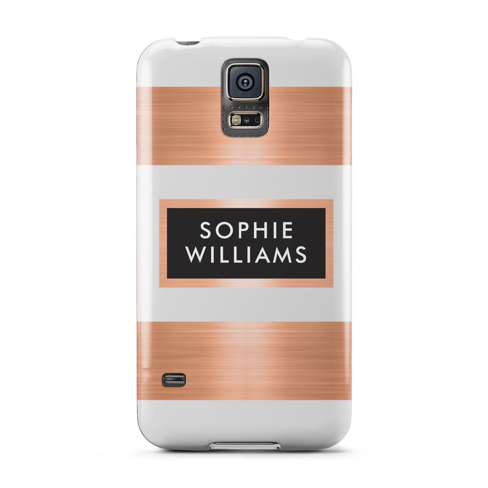 Personalised Rose Gold Name Text Initials Samsung Galaxy S5 Case